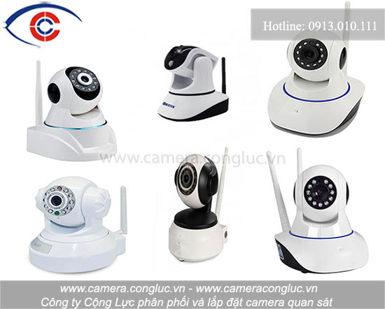 Hình ảnh một số mẫu camera IP Wifi không dây có khả năng quay 360 độ được bày bán trên thị trường.