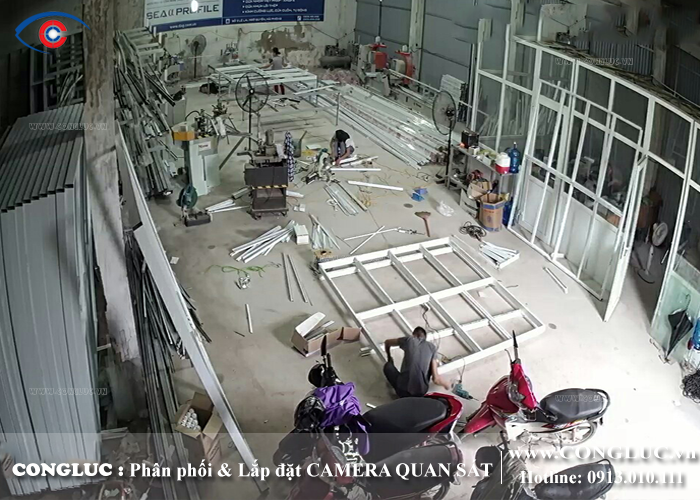 lắp đặt camera tại xưởng sản xuất nhôm kính quang huy hải phòng