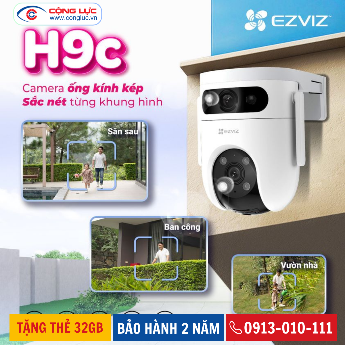 camera wifi ỐNG KÍNH KÉP Ezviz H9C 6MP ngoài trời chính hãng giá tốt nhất
