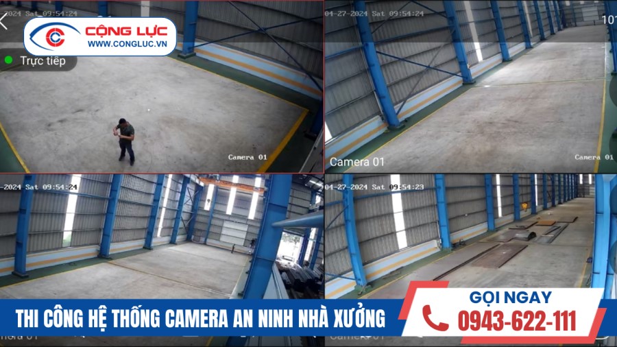 thi công hệ thống camera nhà xưởng giang châu ở đường 5