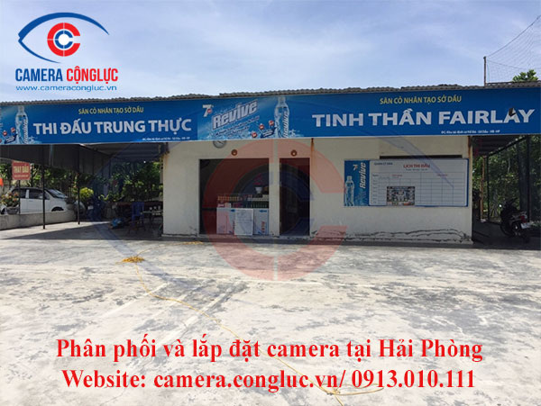 Lắp camera cho sân bóng cỏ nhân tạo tại Sở Dầu Hải Phòng.