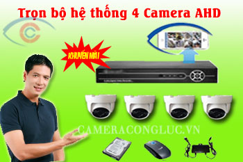 Trọn bộ hệ thống 4 Camera AHD giá rẻ
