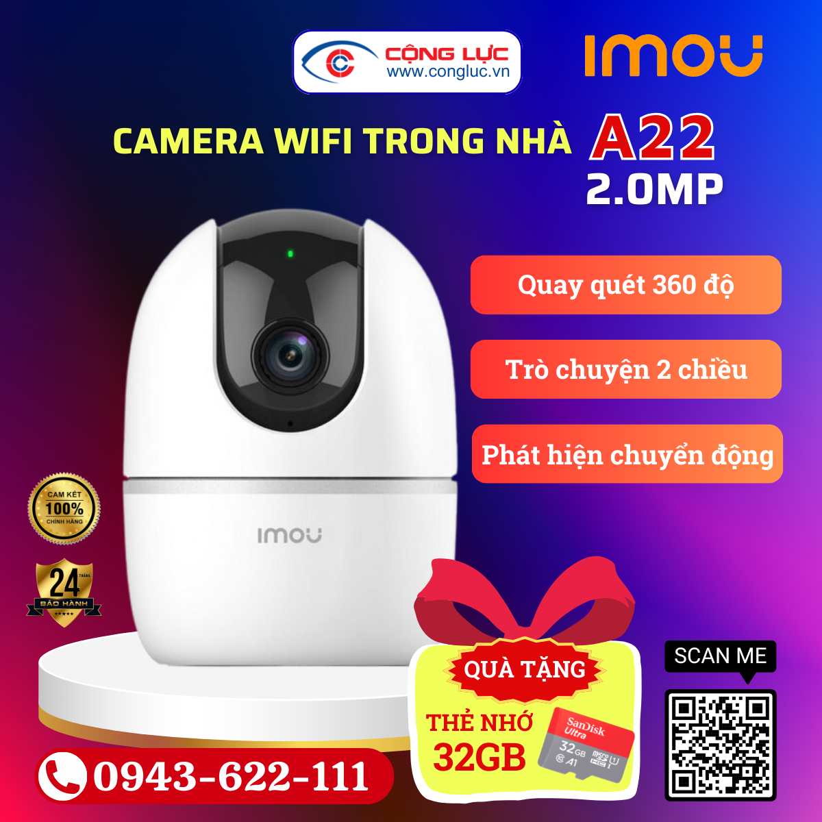 Camera Wifi IMOU IPC-A22EP-L 2MP
