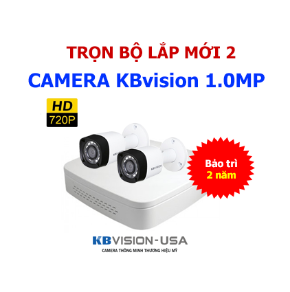 trọn bộ 2 camera kbvision 1.0