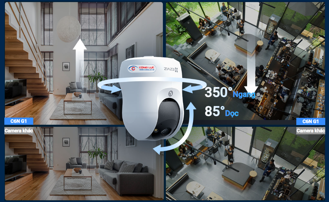 Camera Trong Nhà Ezviz C6N G1 4K 8MP theo dõi chuyển động