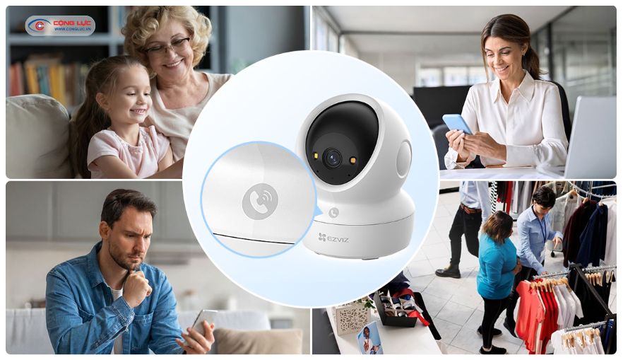 Camera Trong Nhà Ezviz H6C G1 4K 8MP trò chuyện 2 chiều