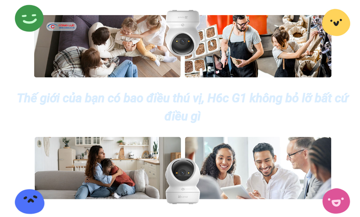 Camera chống trộm Trong Nhà Ezviz H6C G1 4K 8MP