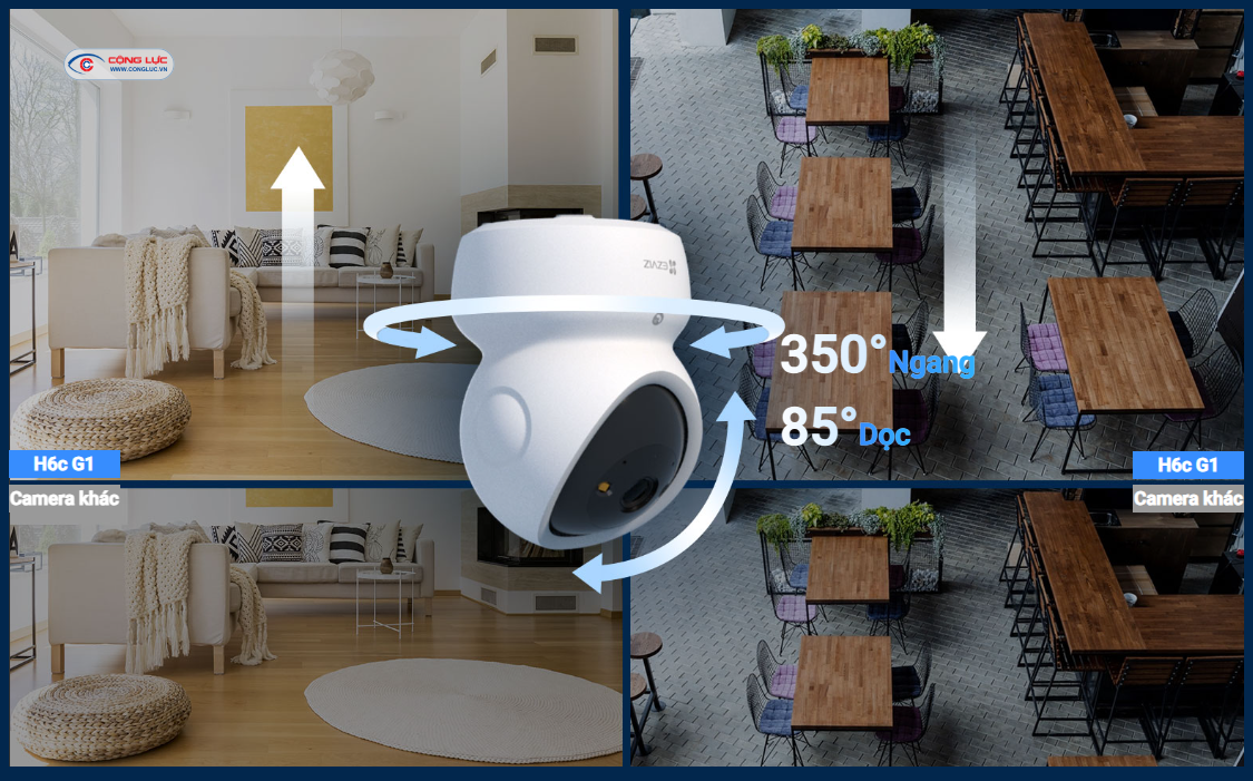 Camera Trong Nhà Ezviz H6C G1 4K 8MP xoay 355 độ