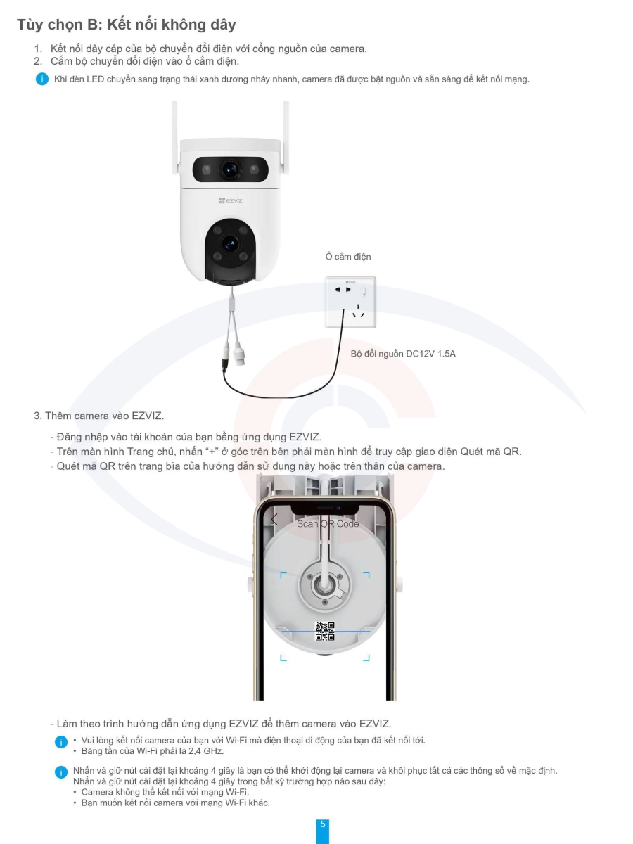 hướng dẫn sử dụng camera wifi 2 ống kính ngoài trời Ezviz H9C 6MP-14