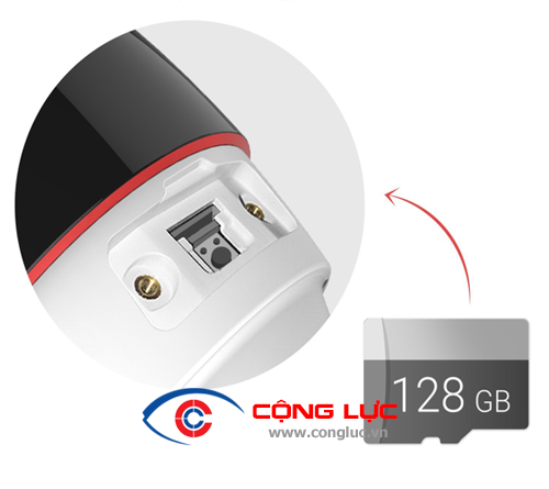 Camera wifi ezviz c3s hỗ trợ thẻ nhớ tối đa 128Gb