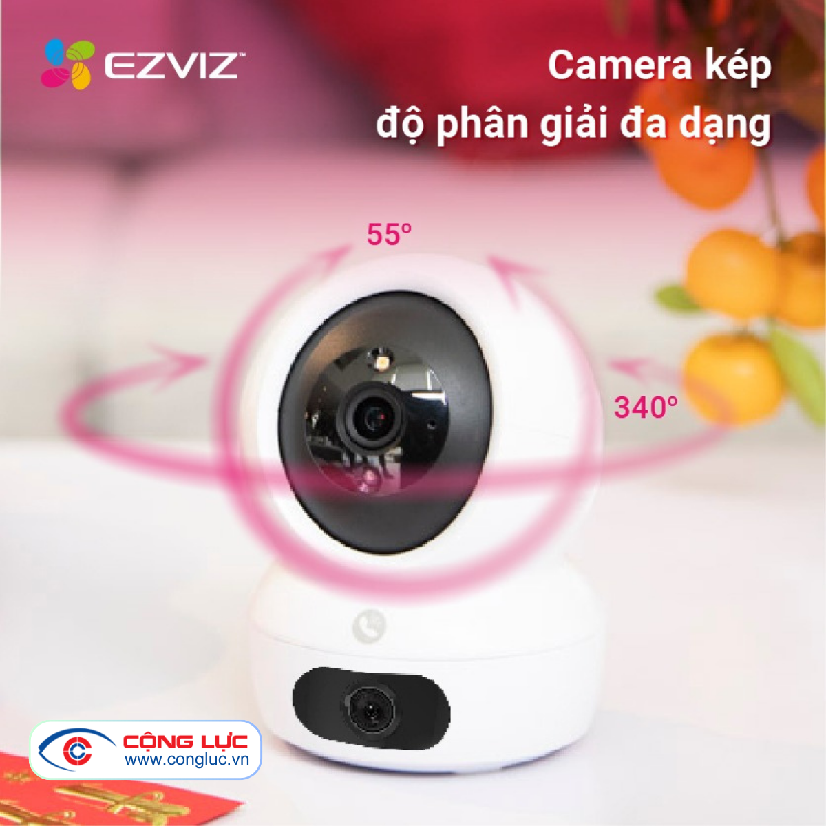 bán camera wifi 2 mắt ezviz h7c 8mp chính hãng giá rẻ
