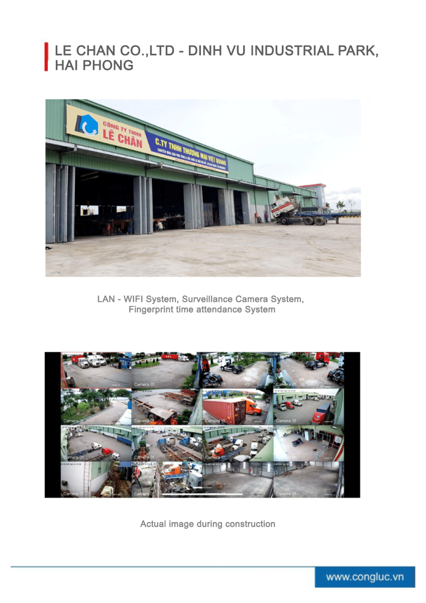 Cộng Lực thi công lắp hệ thống camera công ty Lê Chân Đình Vũ