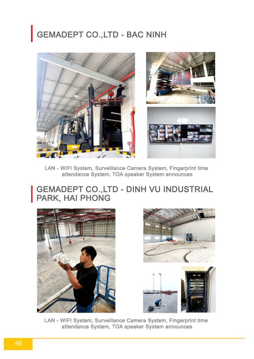 Cộng Lực thi công lắp hệ thống camera công ty Gemadept Bắc Ninh, KCN Đình Vũ Hải Phòng