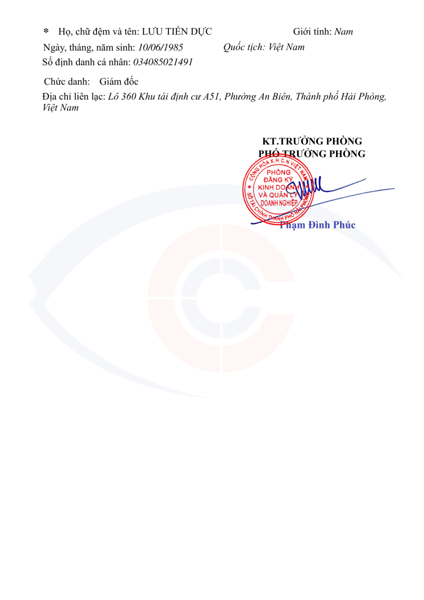 vốn điều lệ thành lập công ty camera cộng lực hải phòng