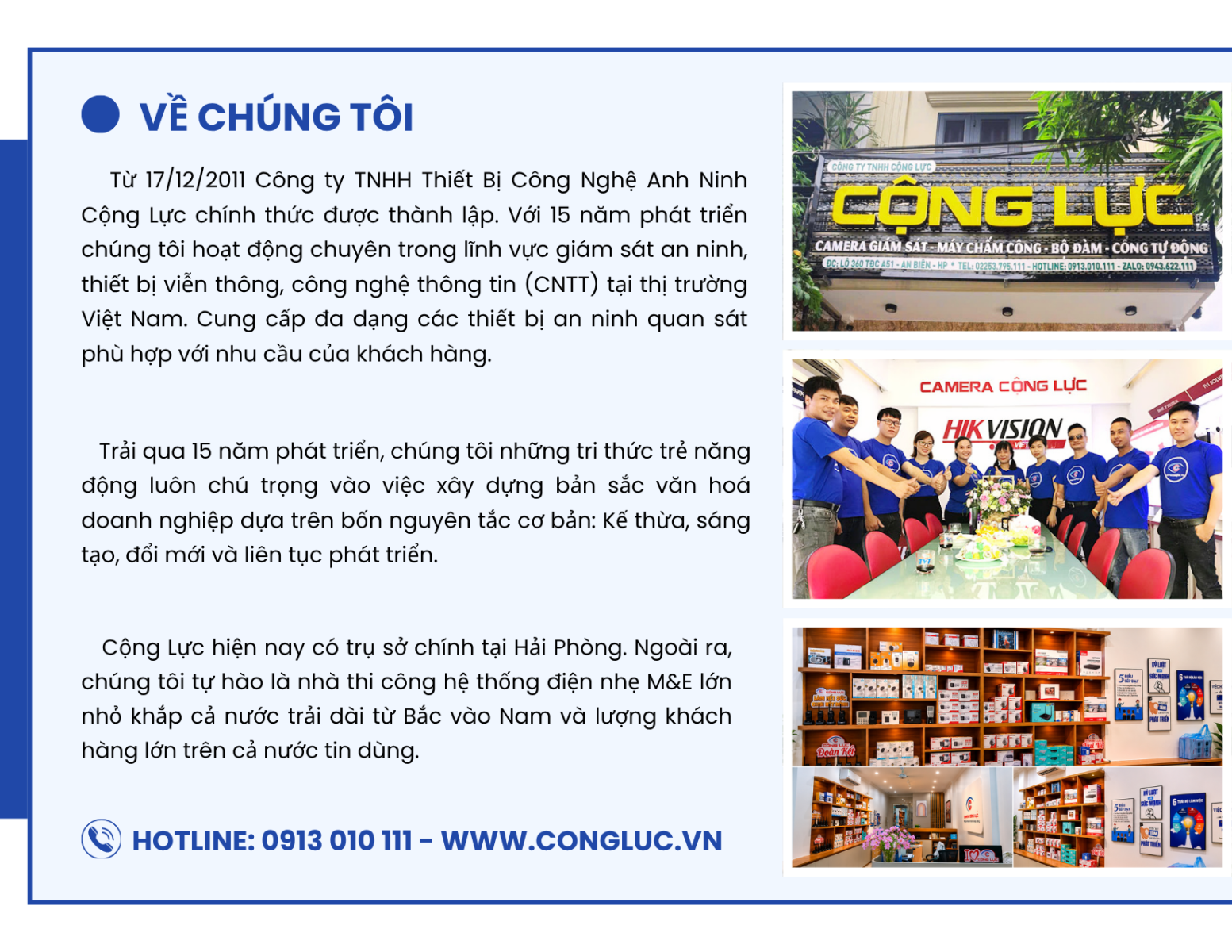 Hồ sơ năng lực công ty camera cộng lực hải phòng
