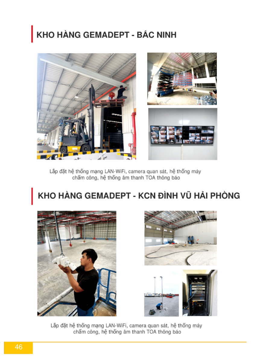 Cộng Lực thi công lắp hệ thống camera công ty Gemadept Bắc Ninh, Hải Phòng