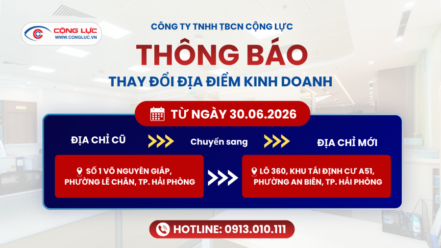 Công ty Cộng Lực thông báo thay đổi địa điểm kinh doanh từ 30.6.2026