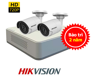 Lắp trọn bộ 2 mắt camera Hikvision 1.0Mp cho cửa hàng tại chợ sắt