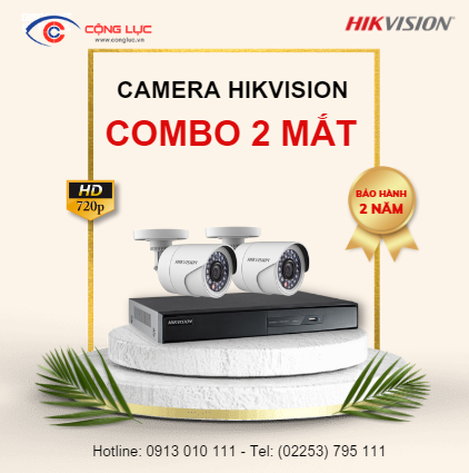 Trọn bộ 2 Camera Hikvision 1.0MP