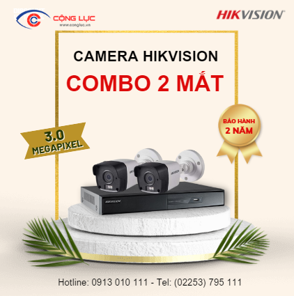 Trọn Bộ 2 Camera Hikvision 3.0 Megapixel