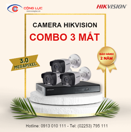 Trọn Bộ 3 Camera Hikvision 3.0 Megapixel