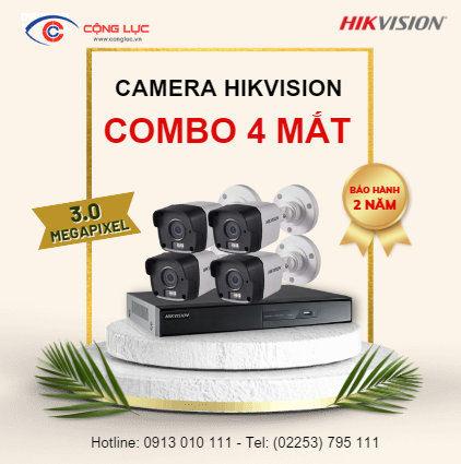 Trọn Bộ 4 Camera Hikvision 3.0 Megapixel