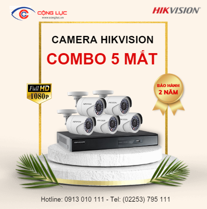 Trọn bộ 5 Camera Hikvision 2.0MP