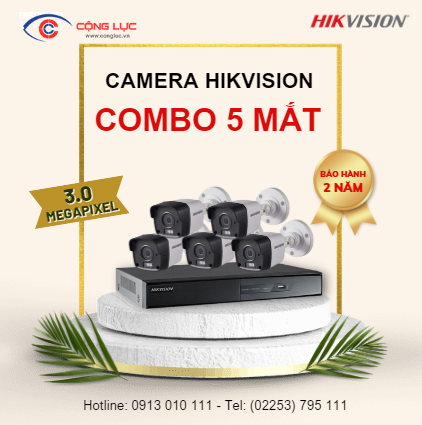 Trọn Bộ 5 Camera Hikvision 3.0 Megapixel