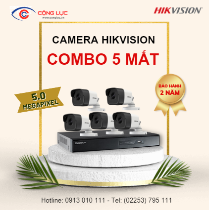 Trọn Bộ 5 Camera Hikvision 5.0 Megapixel