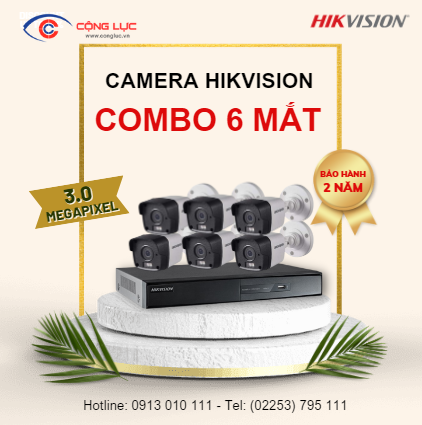 Trọn Bộ 6 Camera Hikvision 3.0 Megapixel