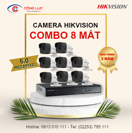 Trọn Bộ 8 Camera Hikvision 5.0 Megapixel