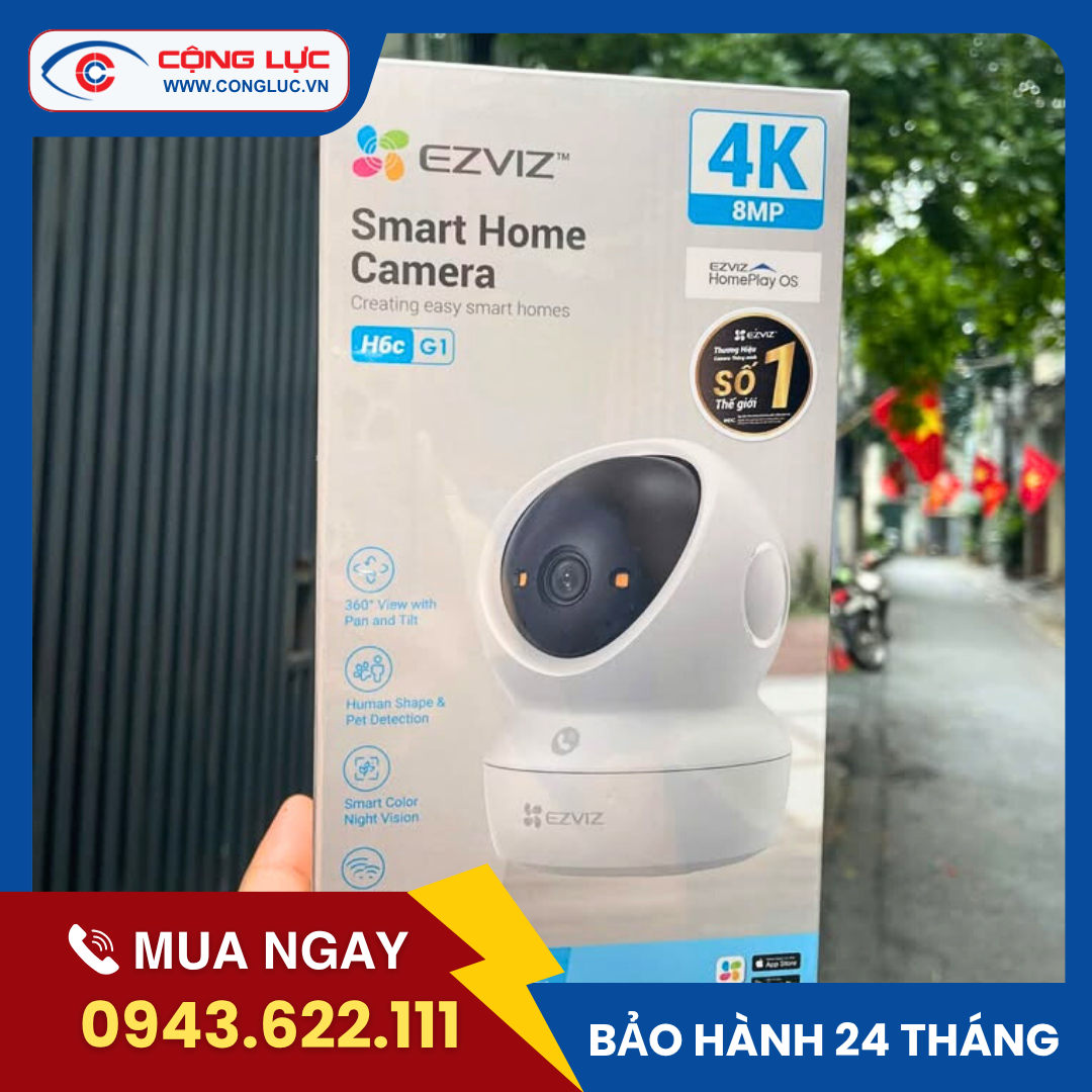 Camera Trong Nhà Ezviz H6C G1 4K 8MP 