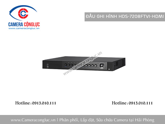 Đầu ghi hình HDS-7208FTVI-HDMI, 8 kênh, 2 SATA